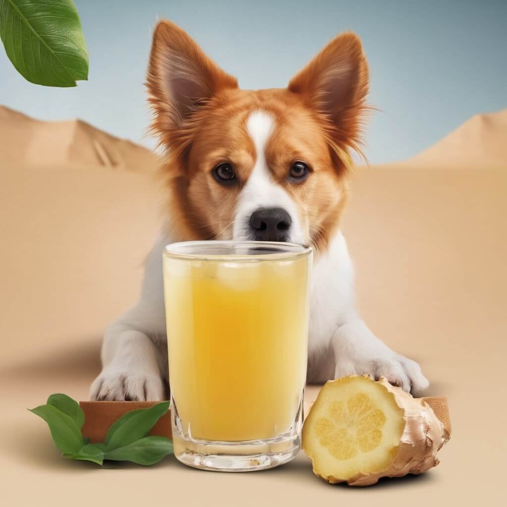 Alternatives to Cerenia for Vomiting in Dogs, ginger drink near a dog